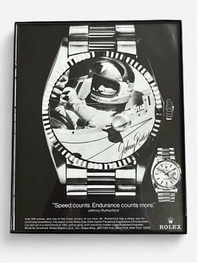 Vintage 1990s Rolex Watch Print Framed Size 8x10